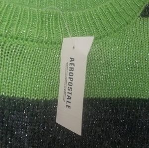 New w/ Tag Aeropostale Green&Gray Striped Sweater